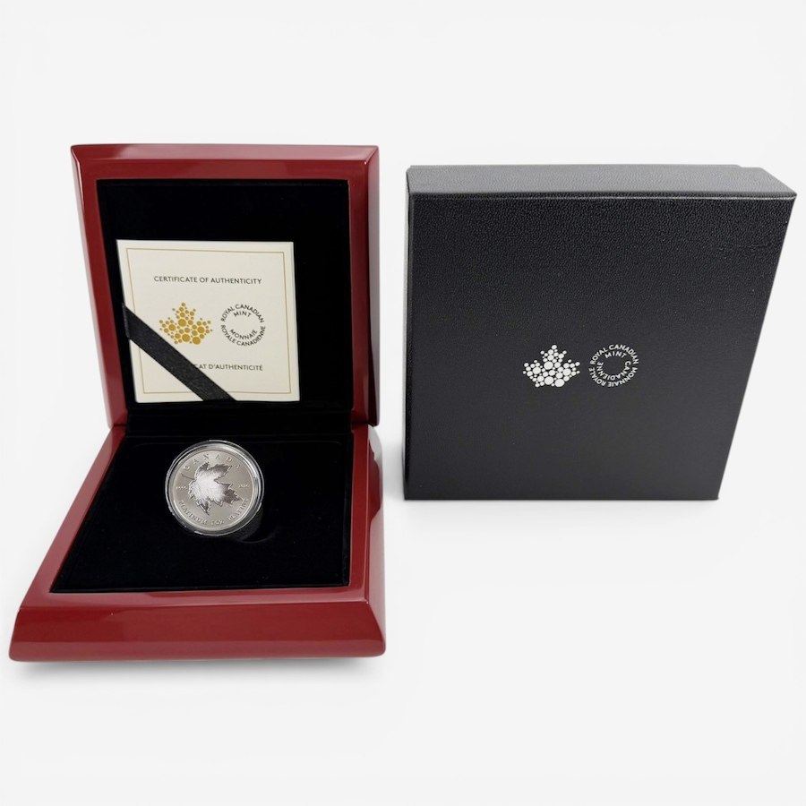 Image 732162.jpg, Product 732-162 / Price $6,999.95, 2026 $300 Maple Leaf Forever Pure Platinum Coin from Royal Canadian Mint (RCM) on TSC.ca's Coins department