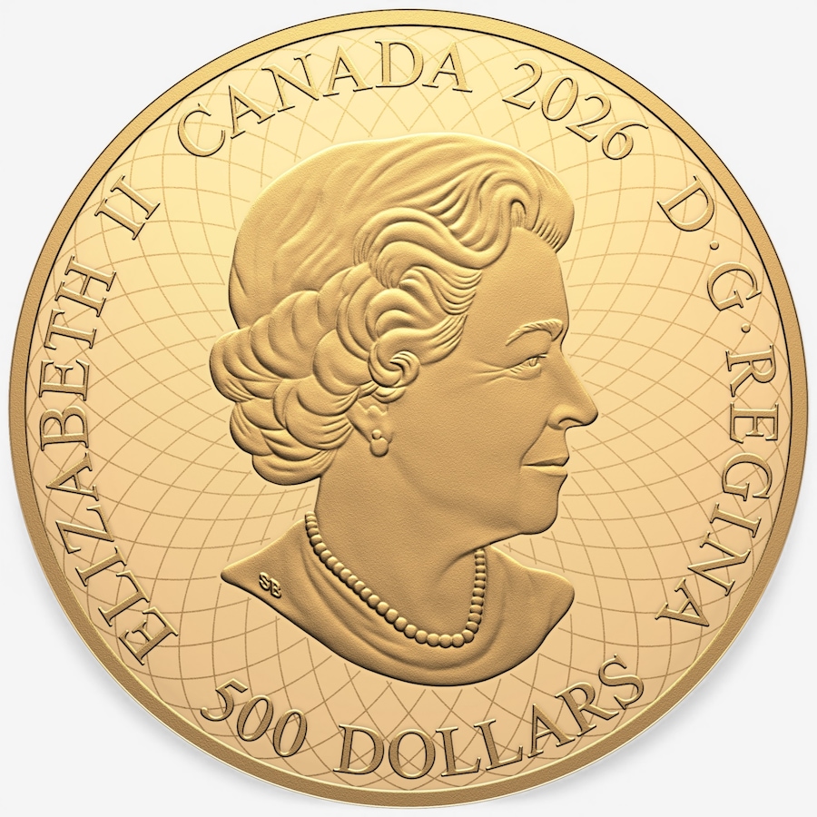 Image 732164_ALTMORE3.jpg, Product 732-164 / Price $47,439.95, 2026 $500 Tribute to Queen Elizabeth II Five-Ounce Fine Gold Coin from Royal Canadian Mint (RCM) on TSC.ca's Coins department
