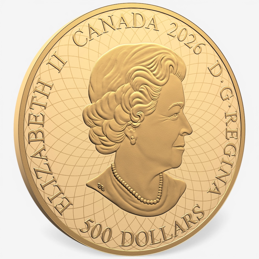Image 732164_ALTMORE5.jpg, Product 732-164 / Price $47,439.95, 2026 $500 Tribute to Queen Elizabeth II Five-Ounce Fine Gold Coin from Royal Canadian Mint (RCM) on TSC.ca's Coins department