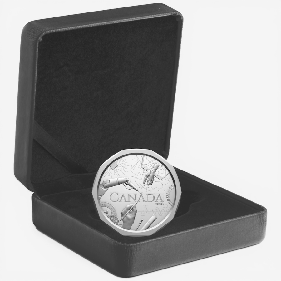 Image 732165.jpg, Product 732-165 / Price $359.95, 2026 $25 Calling of an Engineer Pure Silver Coin - Faceted Ring Shape from Royal Canadian Mint (RCM) on TSC.ca's Coins department