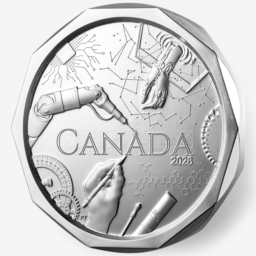 Image 732165_ALTMORE4.jpg, Product 732-165 / Price $359.95, 2026 $25 Calling of an Engineer Pure Silver Coin - Faceted Ring Shape from Royal Canadian Mint (RCM) on TSC.ca's Coins department