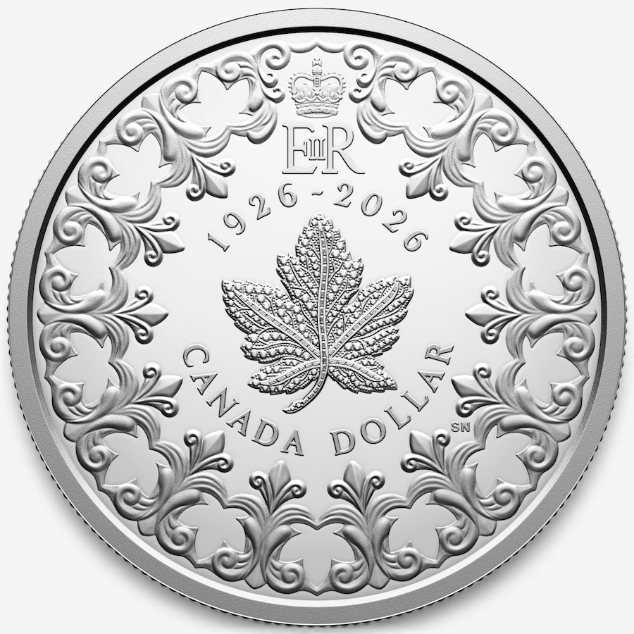 Image 732166_ALTMORE2.jpg, Product 732-166 / Price $219.95, 2026 Special Edition Proof Silver Dollar 100th Anniversary of the Birth of Queen Elizabeth II from Royal Canadian Mint (RCM) on TSC.ca's Coins department