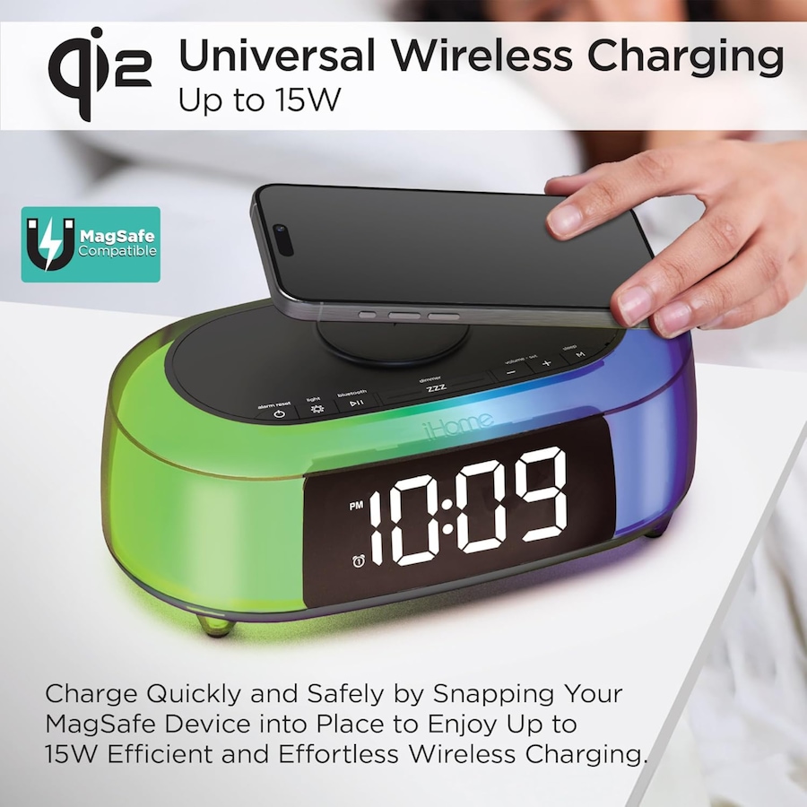 Image 732188_ALTMORE2.jpg, Product 732-188 / Price $109.99, iHome Alarm Clock Radio with Qi2 Magnetic Wireless Charger from iHome on TSC.ca's Electronics department