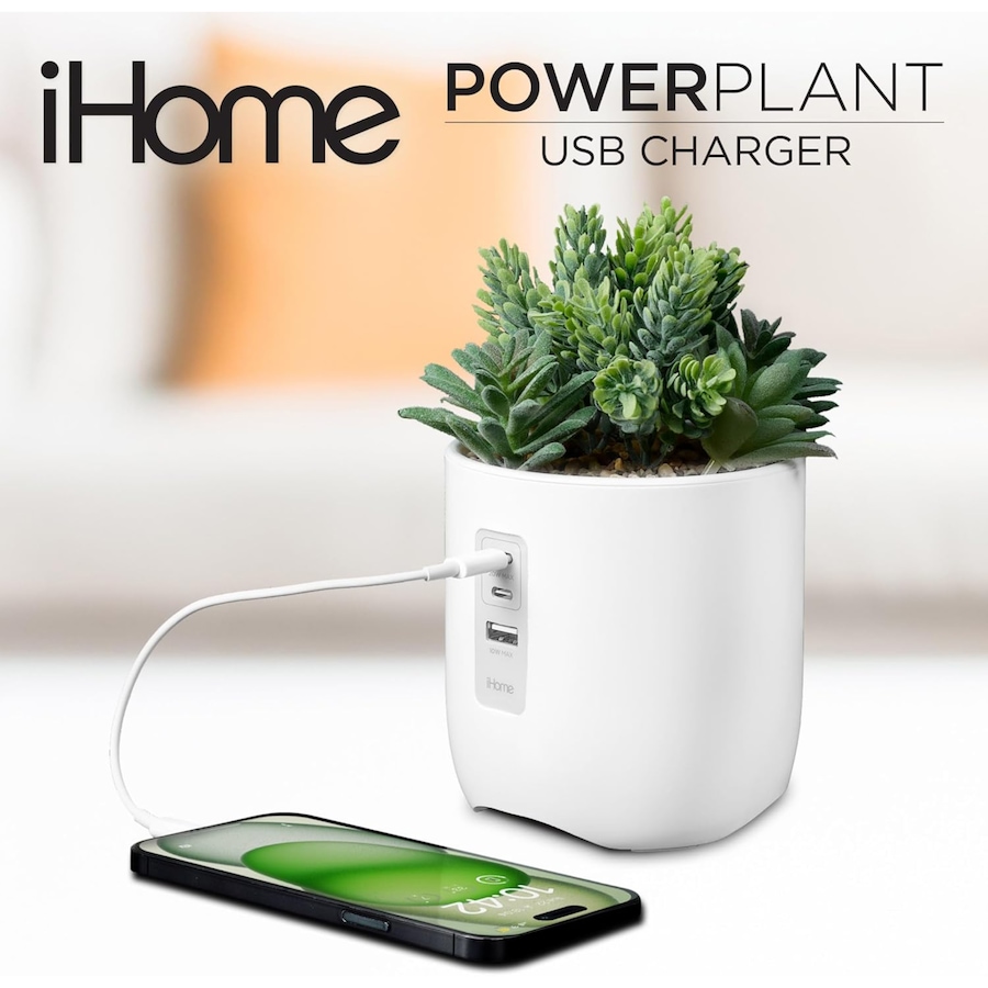 Image 732190_ALTMORE1.jpg, Product 732-190 / Price $49.99, iHome PowerPlant Charging Station, Faux Succulent with USB Charging Station from iHome on TSC.ca's Electronics department