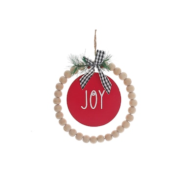 Christmas Joy Ornament with Beaded Hoop