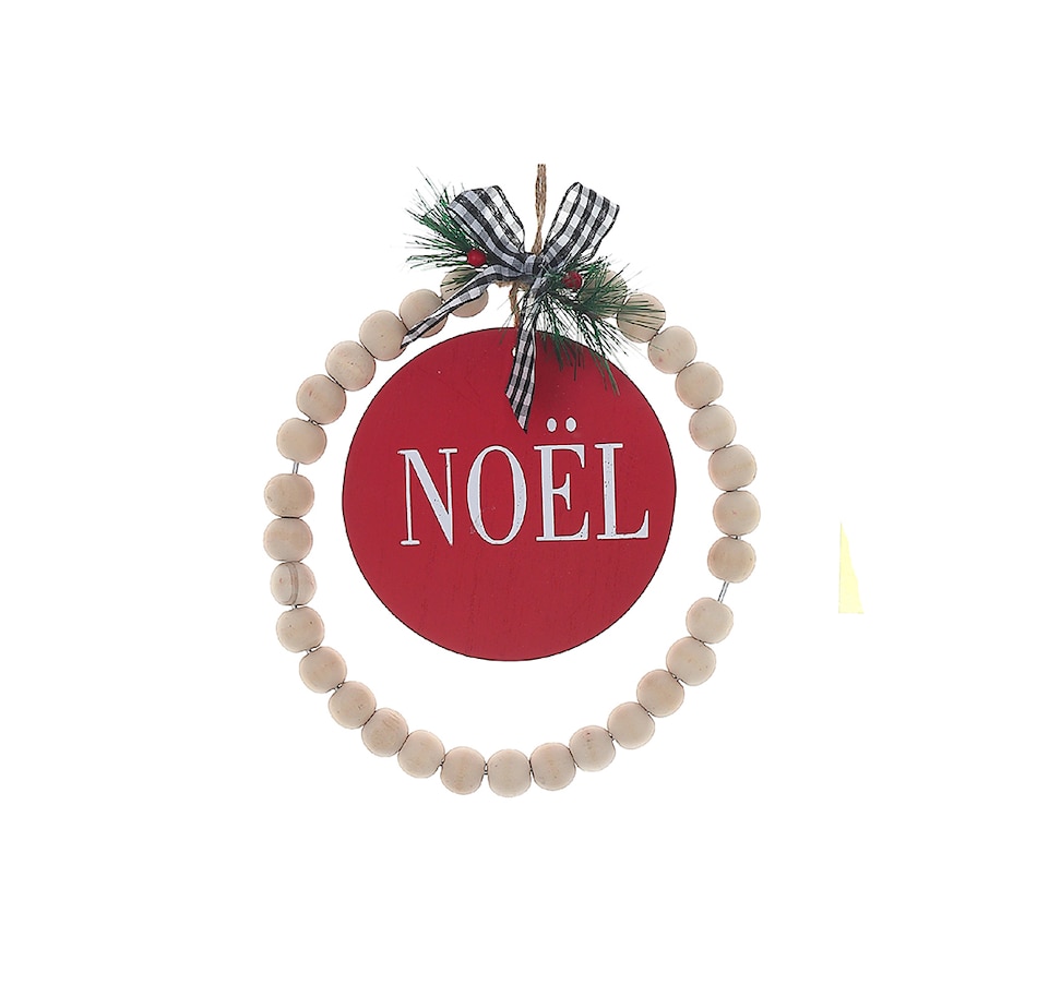 Image 732222.jpg, Product 732-222 / Price $18.00, Christmas Noel Ornament with Beaded Hoop from IH Casa Decor on TSC.ca's Home & Garden department