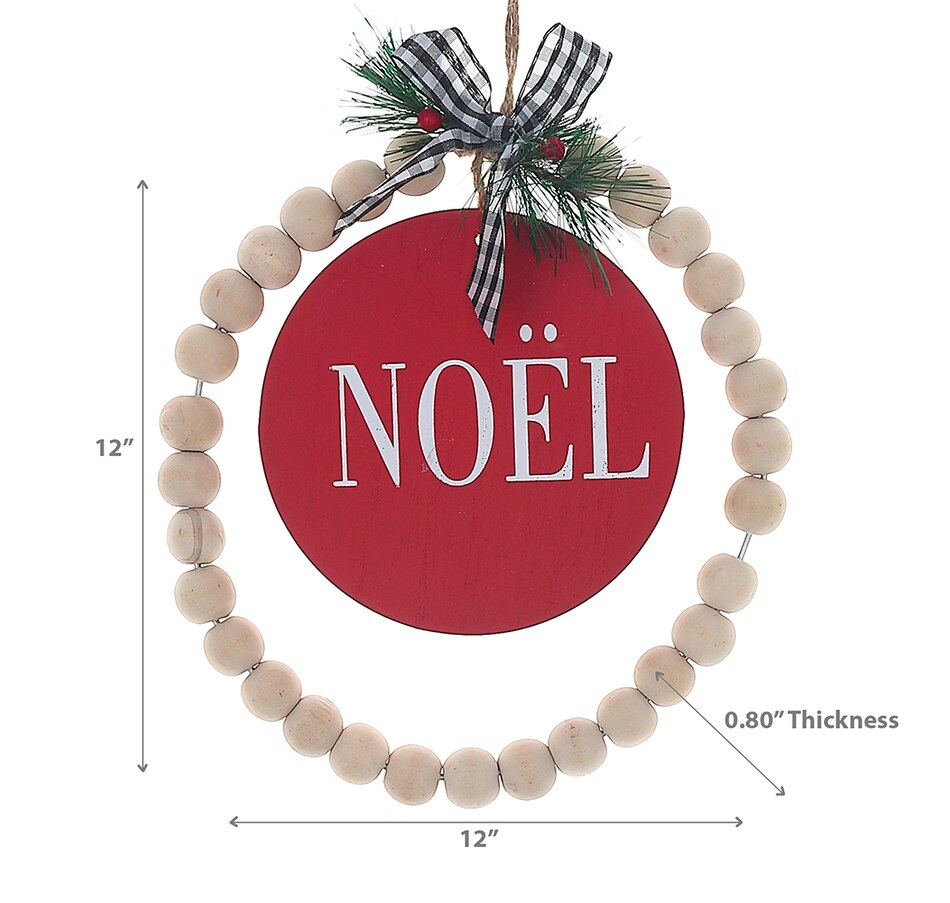 Image 732222_ALTMORE2.jpg, Product 732-222 / Price $18.00, Christmas Noel Ornament with Beaded Hoop from IH Casa Decor on TSC.ca's Home & Garden department