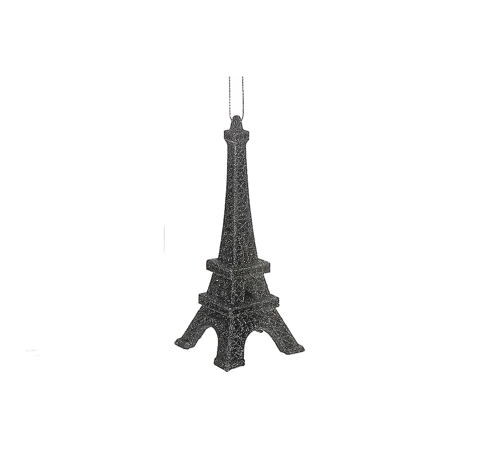 Image 732240.jpg, Product 732-240 / Price $40.00, Christmas Black Glitter Eiffel Tower Ornaments (set of 12) from IH Casa Decor on TSC.ca's Home & Garden department