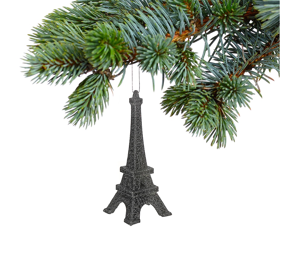 Image 732240_ALTMORE1.jpg, Product 732-240 / Price $40.00, Christmas Black Glitter Eiffel Tower Ornaments (set of 12) from IH Casa Decor on TSC.ca's Home & Garden department