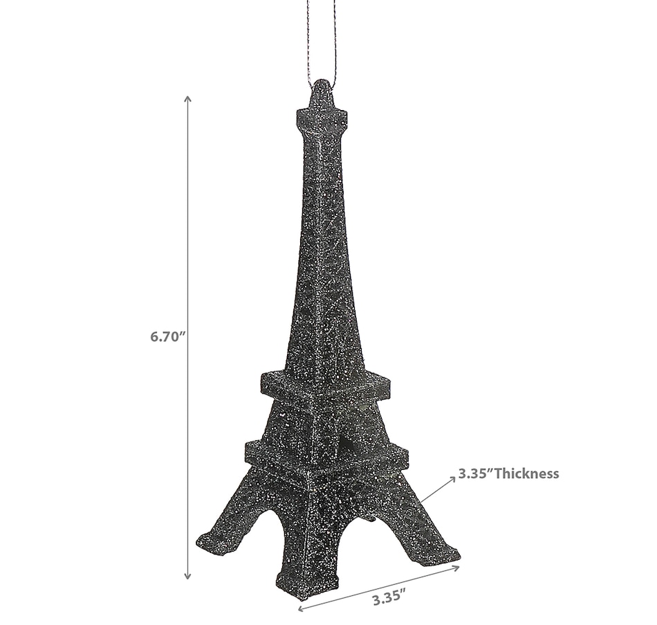 Image 732240_ALTMORE2.jpg, Product 732-240 / Price $40.00, Christmas Black Glitter Eiffel Tower Ornaments (set of 12) from IH Casa Decor on TSC.ca's Home & Garden department