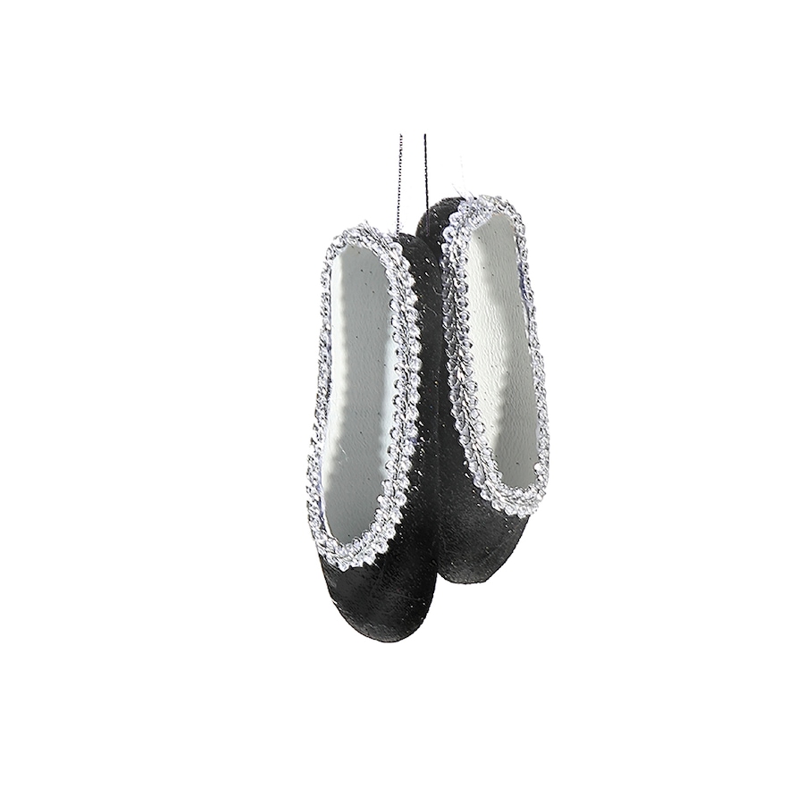 Image 732241.jpg, Product 732-241 / Price $52.00, Christmas Black Glitter Ballerina Shoes Ornaments (set of 12) from IH Casa Decor on TSC.ca's Home & Garden department