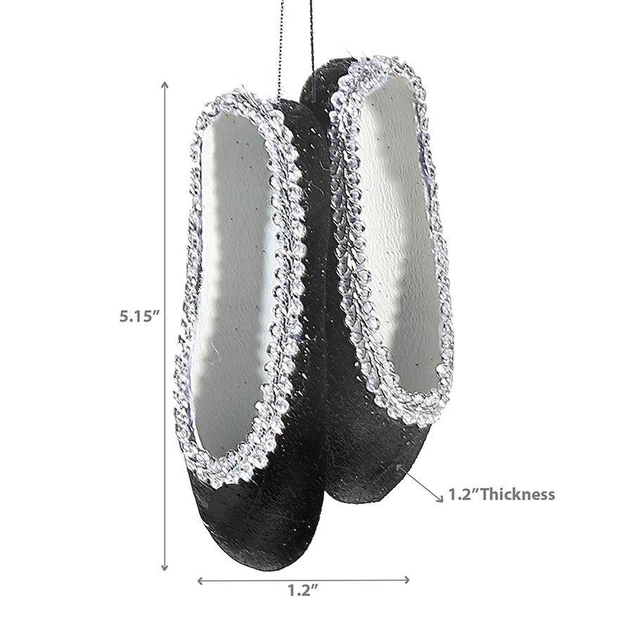 Image 732241_ALTMORE2.jpg, Product 732-241 / Price $52.00, Christmas Black Glitter Ballerina Shoes Ornaments (set of 12) from IH Casa Decor on TSC.ca's Home & Garden department
