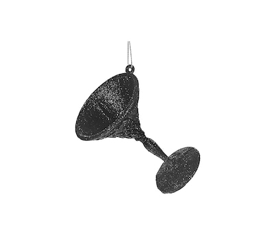 Christmas Black Glitter Cocktail Glass Ornaments (set of 12)