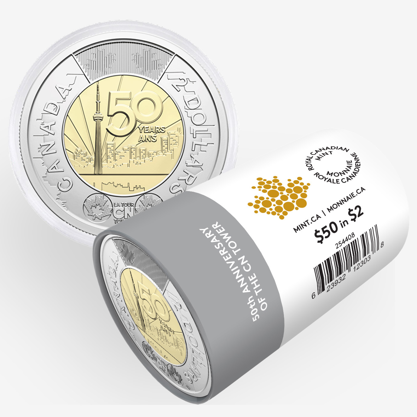 2026 CN Tower Classic Engraved Special Wrap Roll of 25 Coins - TSC.ca
