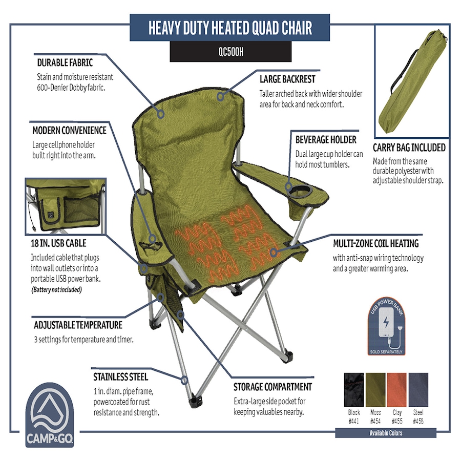 Image 732346_ALTMORE5.jpg, Product 732-346 / Price $64.99, Camp and Go Heavy Duty Heated Quad Chair from Camp and Go on TSC.ca's Health & Fitness department