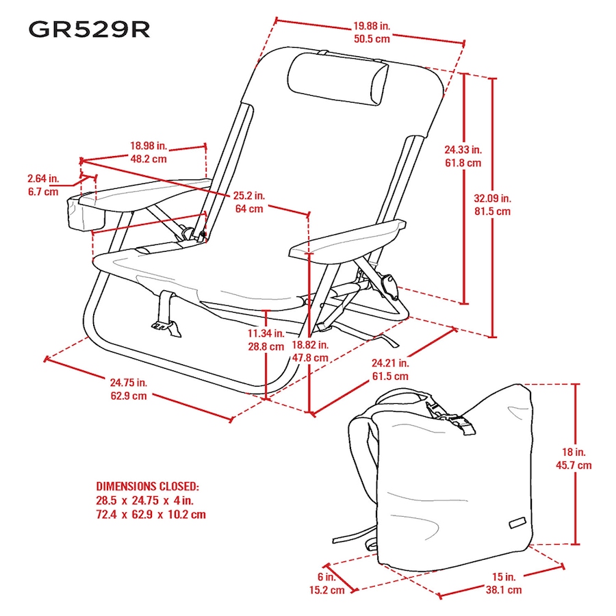 Image 732350_ALTMORE4.jpg, Product 732-350 / Price $99.99, Camp and Go Roped Removable Backpack Chair from Camp and Go on TSC.ca's Health & Fitness department