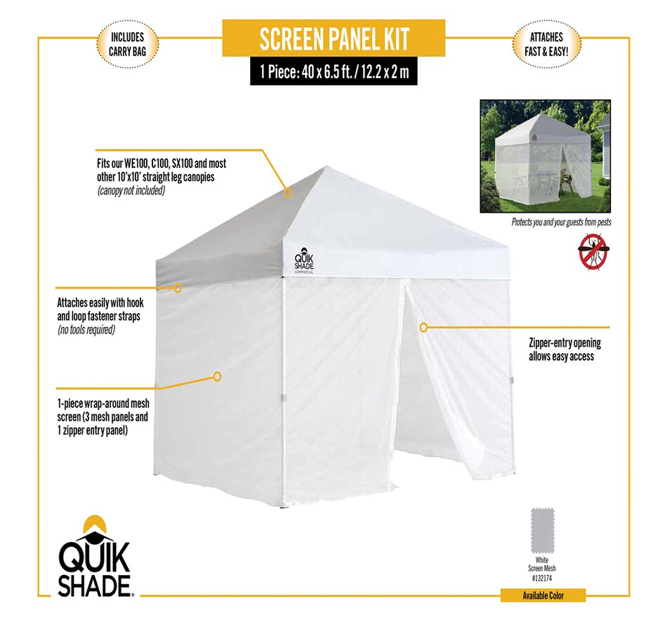 Image 732364_ALTMORE2.jpg, Product 732-364 / Price $79.99, Quik Shade Screen Kit for WE100/C100/SX100 Canopies from Quik Shade on TSC.ca's Home & Garden department