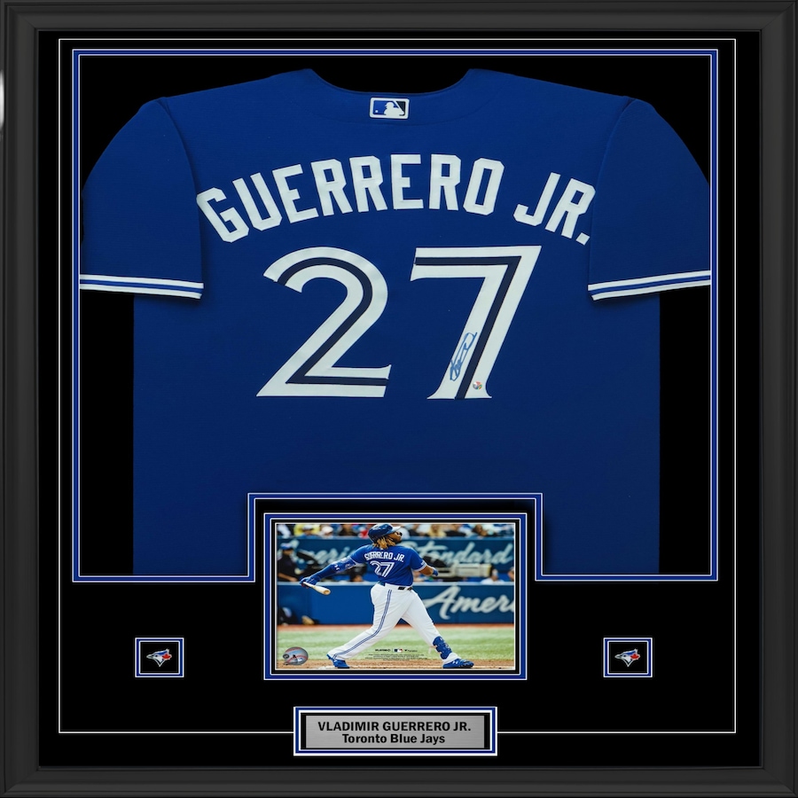Image 732488.jpg, Product 732-488 / Price $1,499.99, Vladimir Guerrero Jr Signed Framed 34" x 42" Toronto Blue Jays Royal Nike Limited Jersey from Frameworth on TSC.ca's Sports department