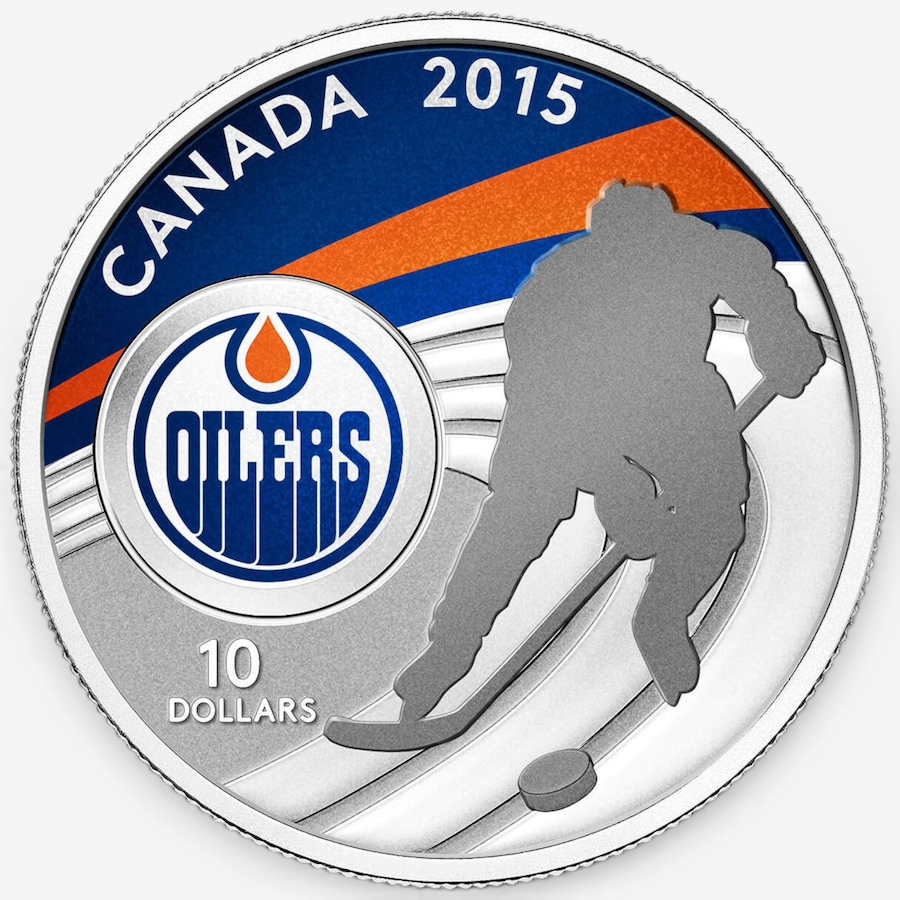Image 732493_ALTMORE1.jpg, Product 732-493 / Price $89.95, 2015 Edmonton Oilers $10 Fine Silver Coin from Royal Canadian Mint (RCM) on TSC.ca's Coins department