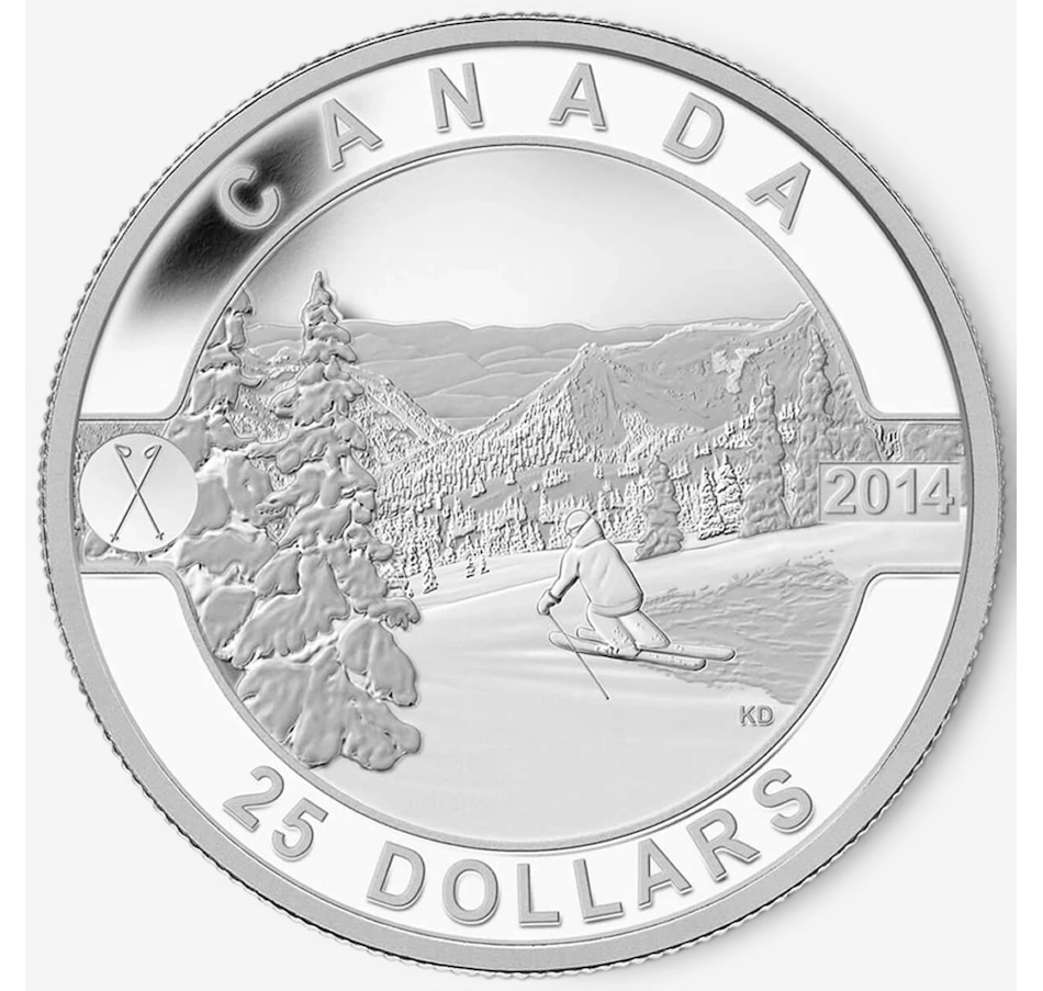 Image 732494_ALTMORE1.jpg, Product 732-494 / Price $199.95, 2014 O Canada $25 Scenic Skiing from Royal Canadian Mint (RCM) on TSC.ca's Coins department
