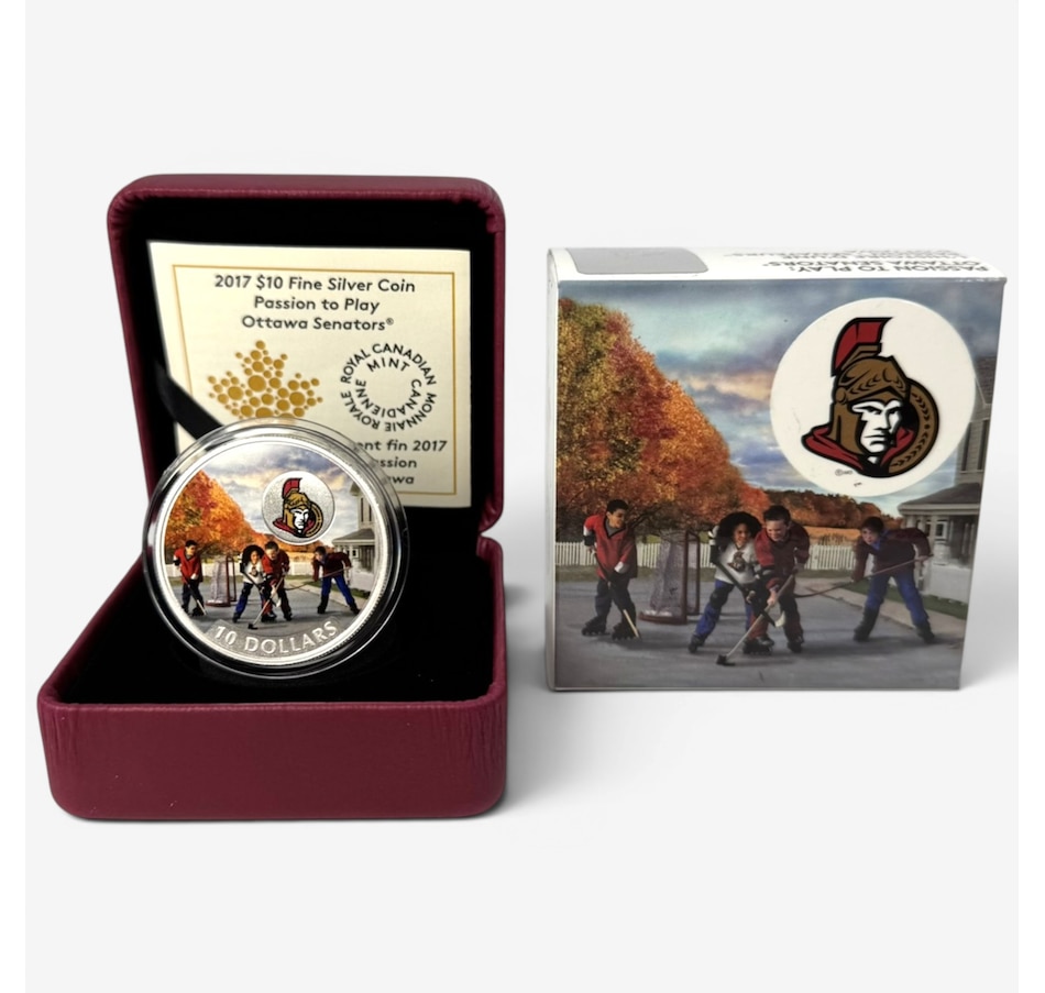 Image 732495.jpg, Product 732-495 / Price $89.95, 2017 $10 Fine Silver Coin Passion to Play Ottawa Senators from Royal Canadian Mint (RCM) on TSC.ca's Coins department