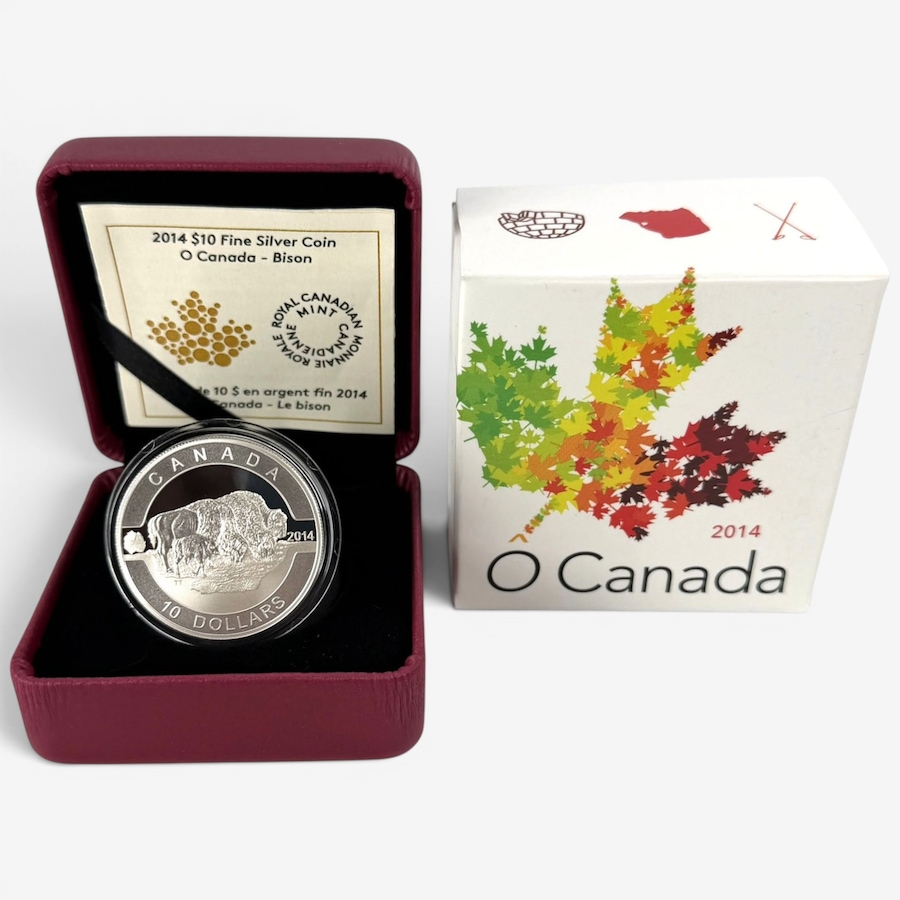 Image 732496.jpg, Product 732-496 / Price $89.95, 2014 $10 O Canada Bison Half Ounce Fine Silver Coin from Royal Canadian Mint (RCM) on TSC.ca's Coins department