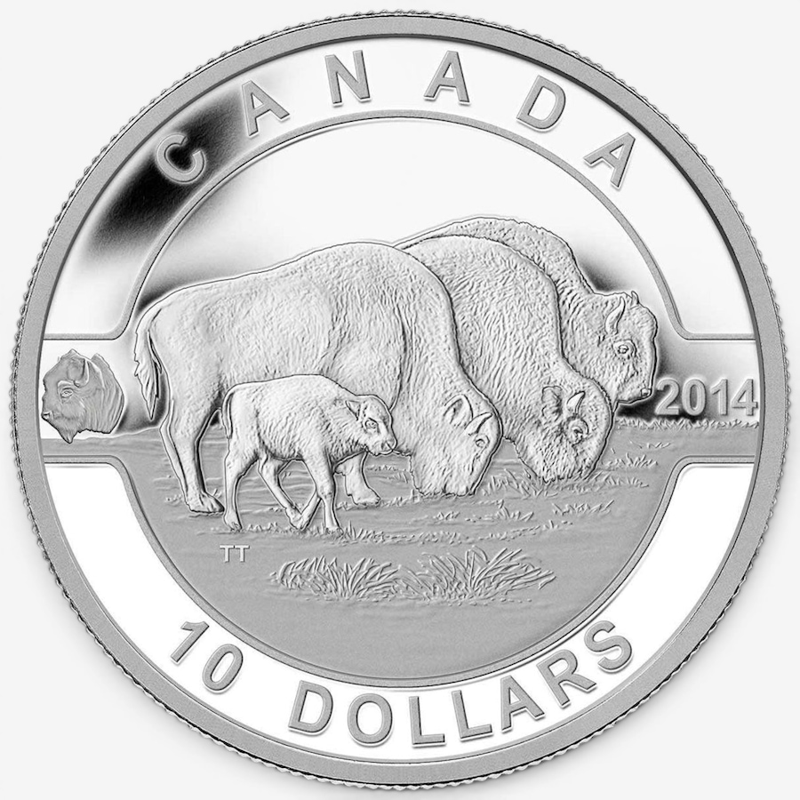 Image 732496_ALTMORE1.jpg, Product 732-496 / Price $89.95, 2014 $10 O Canada Bison Half Ounce Fine Silver Coin from Royal Canadian Mint (RCM) on TSC.ca's Coins department