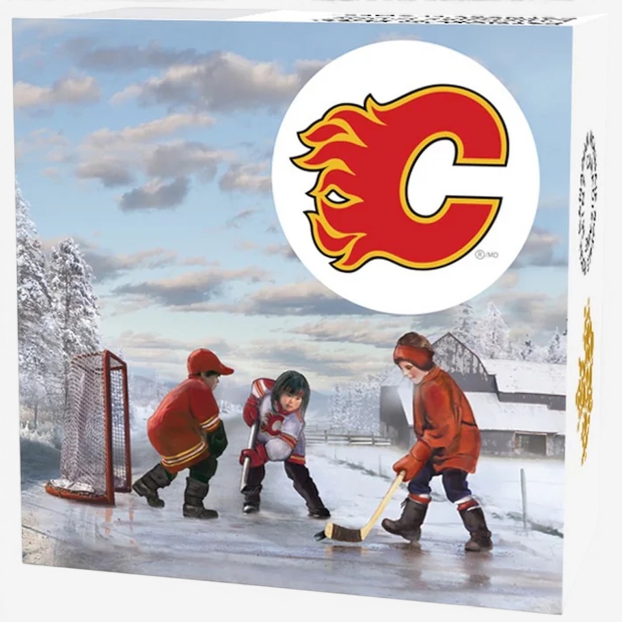 Image 732497_ALTMORE3.jpg, Product 732-497 / Price $89.95, 2017 $10 Fine Silver Passion to Play Calgary Flames from Royal Canadian Mint (RCM) on TSC.ca's Coins department