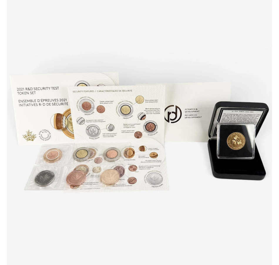 Image 732510.jpg, Product 732-510 / Price $289.95, Test Token Collection—Rare Internal RCM $2 Test Token Produced in 1994, and 2021 Test Token Set from Canadian Coin & Currency on TSC.ca's Coins department