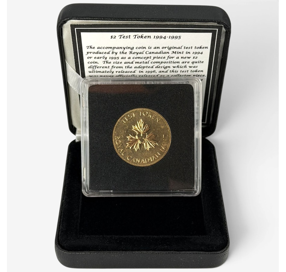 Image 732510_ALTMORE2.jpg, Product 732-510 / Price $289.95, Test Token Collection—Rare Internal RCM $2 Test Token Produced in 1994, and 2021 Test Token Set from Canadian Coin & Currency on TSC.ca's Coins department