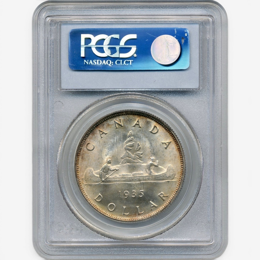 Image 732525_ALTMORE1.jpg, Product 732-525 / Price $295.00, 1935 Gem Uncirculated Silver Dollar PCGS Certified MS-65 Light Toning from Canadian Coin & Currency on TSC.ca's Coins department
