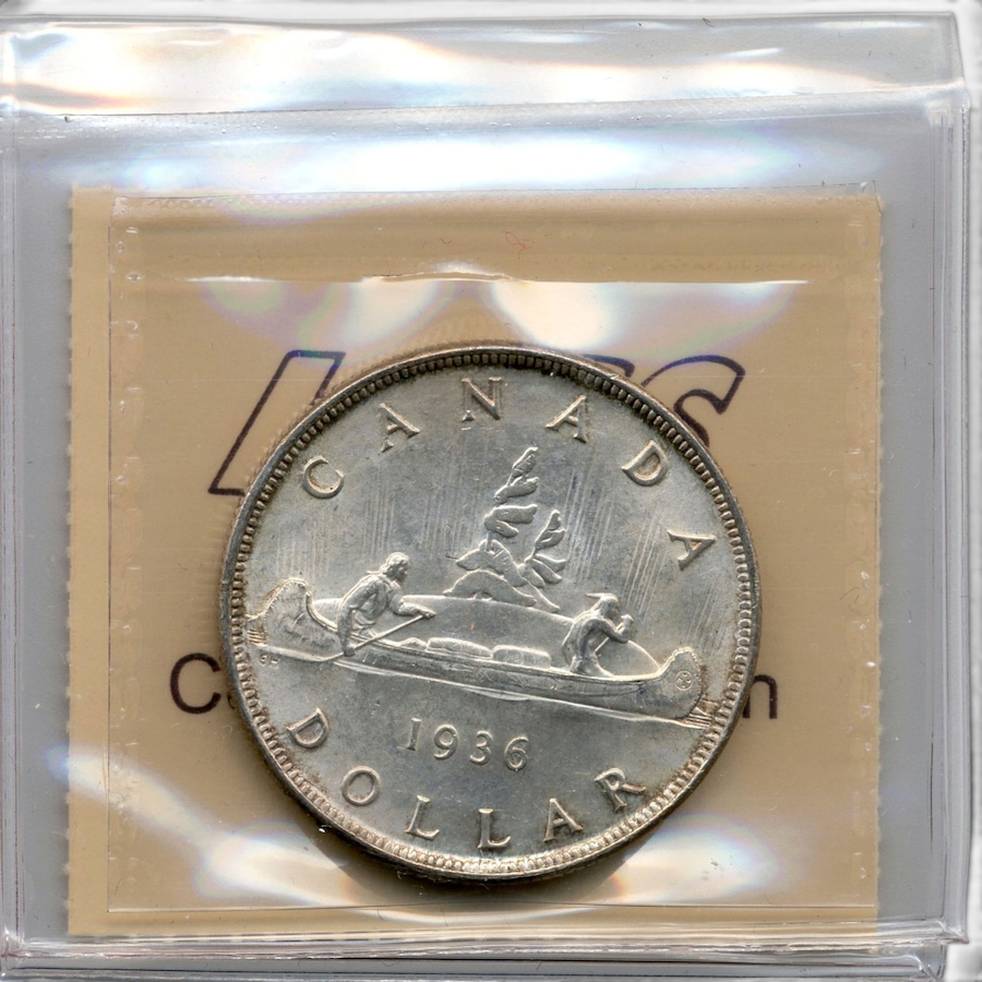 Image 732528_ALTMORE1.jpg, Product 732-528 / Price $119.95, 1936 Choice Uncirculated Silver Dollar ICCS Certified MS-63 from Canadian Coin & Currency on TSC.ca's Coins department