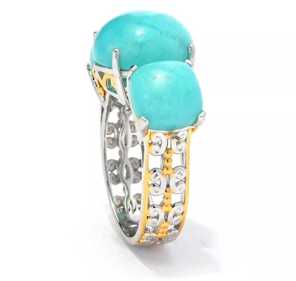 Image 732732_ALTMORE1.jpg, Product 732-732 / Price $119.99, Gems En Vogue Palladium Silver Amazonite Three Stone Ring from Gems En Vogue on TSC.ca's Jewellery department