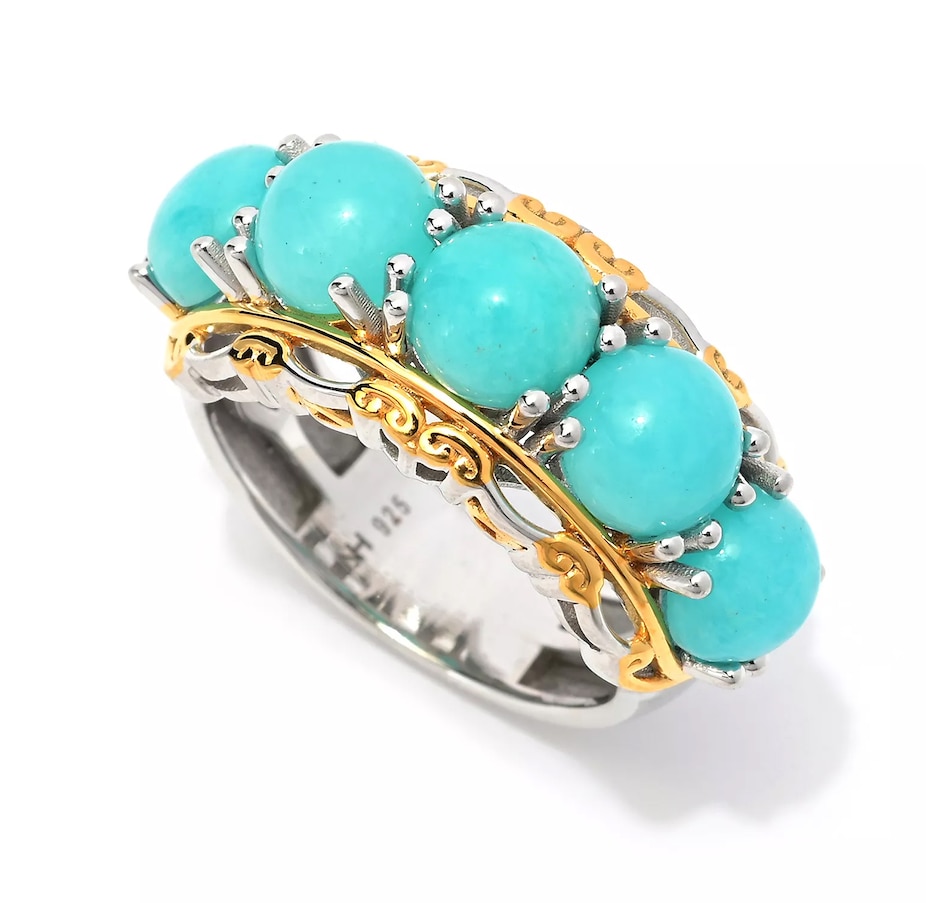 Image 732734.jpg, Product 732-734 / Price $119.99, Gems En Vogue Palladium Silver Amazonite Five Stone Ring from Gems En Vogue on TSC.ca's Jewellery department