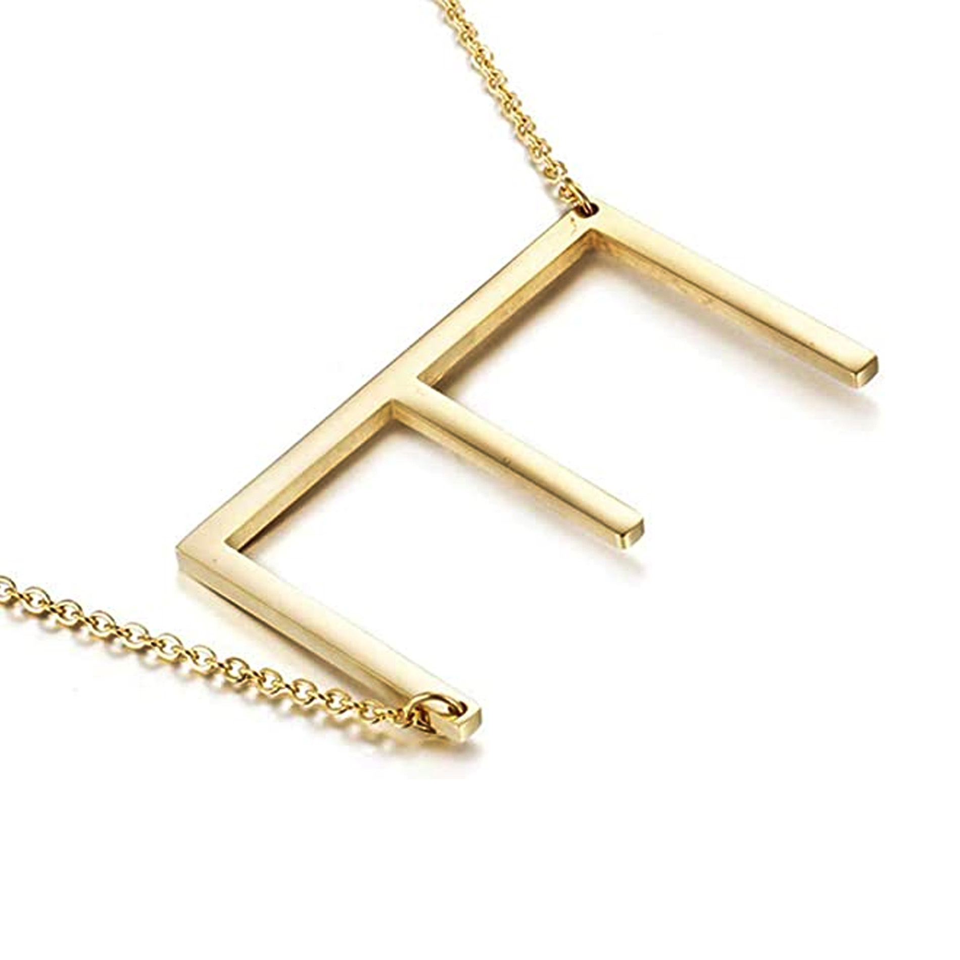 ❤︎❤︎❤︎ Bronzoro 18K Plated Offset Initial Necklace - TSC.ca