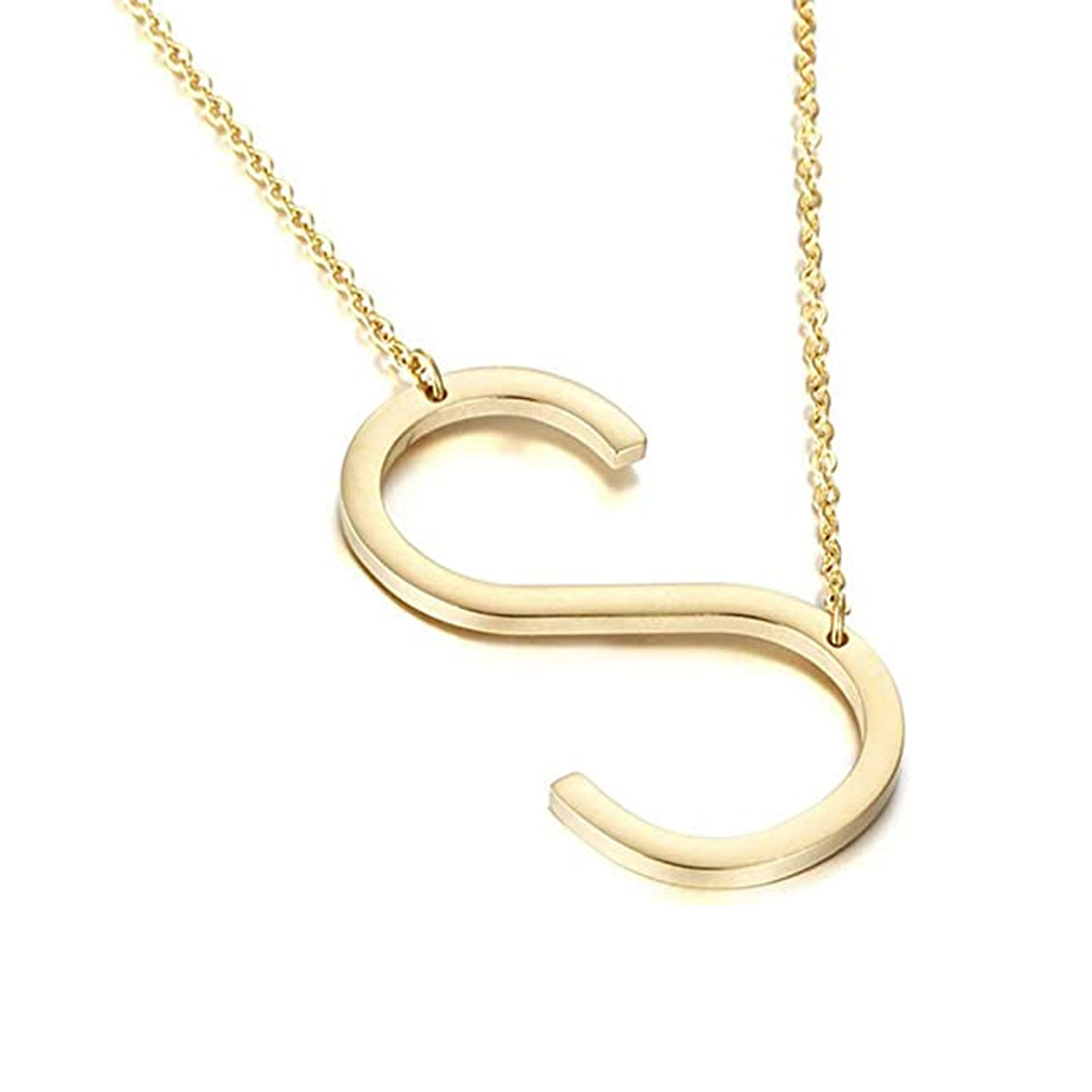 ❤︎❤︎❤︎ Bronzoro 18K Plated Offset Initial Necklace - TSC.ca