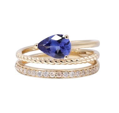 CIRARI 14K Yellow Gold Tanzanite and Diamond Wrap Ring
