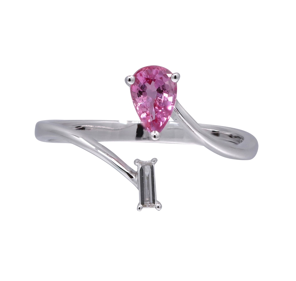 Image 732826.jpg, Product 732-826 / Price $799.99, CIRARI 14K White Gold Pink Sapphire and Diamond Bypass Ring from Cirari on TSC.ca's Jewellery department