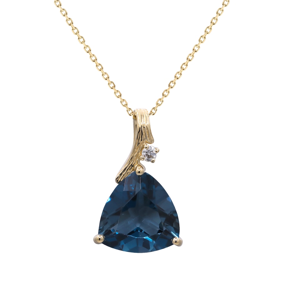 Image 732831.jpg, Product 732-831 / Price $1,599.99, CIRARI 14K Yellow Gold Trillion London Blue Topaz and Diamond Pendant and Chain from Cirari on TSC.ca's Jewellery department