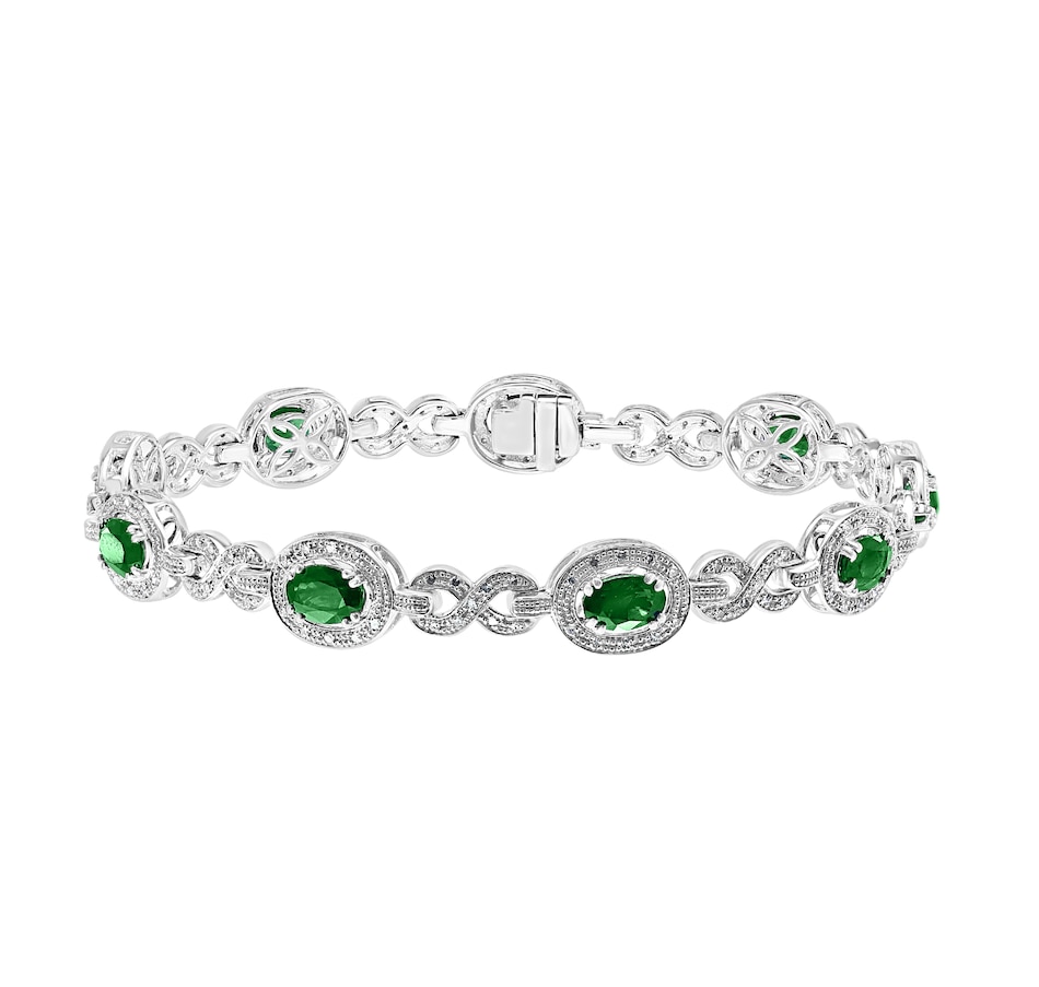 Image 732881.jpg, Product 732-881 / Price $3,999.99, EFFY 14K White Gold Diamond and Natural Emerald Bracelet from Effy Jewellery on TSC.ca's Jewellery department