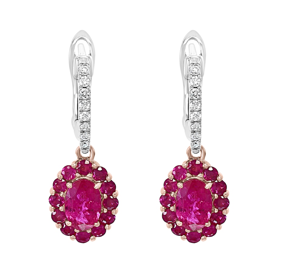 Image 732882.jpg, Product 732-882 / Price $1,499.99, EFFY 14K White and Yellow Gold Diamond and Natural Ruby Earrings from Effy Jewellery on TSC.ca's Jewellery department