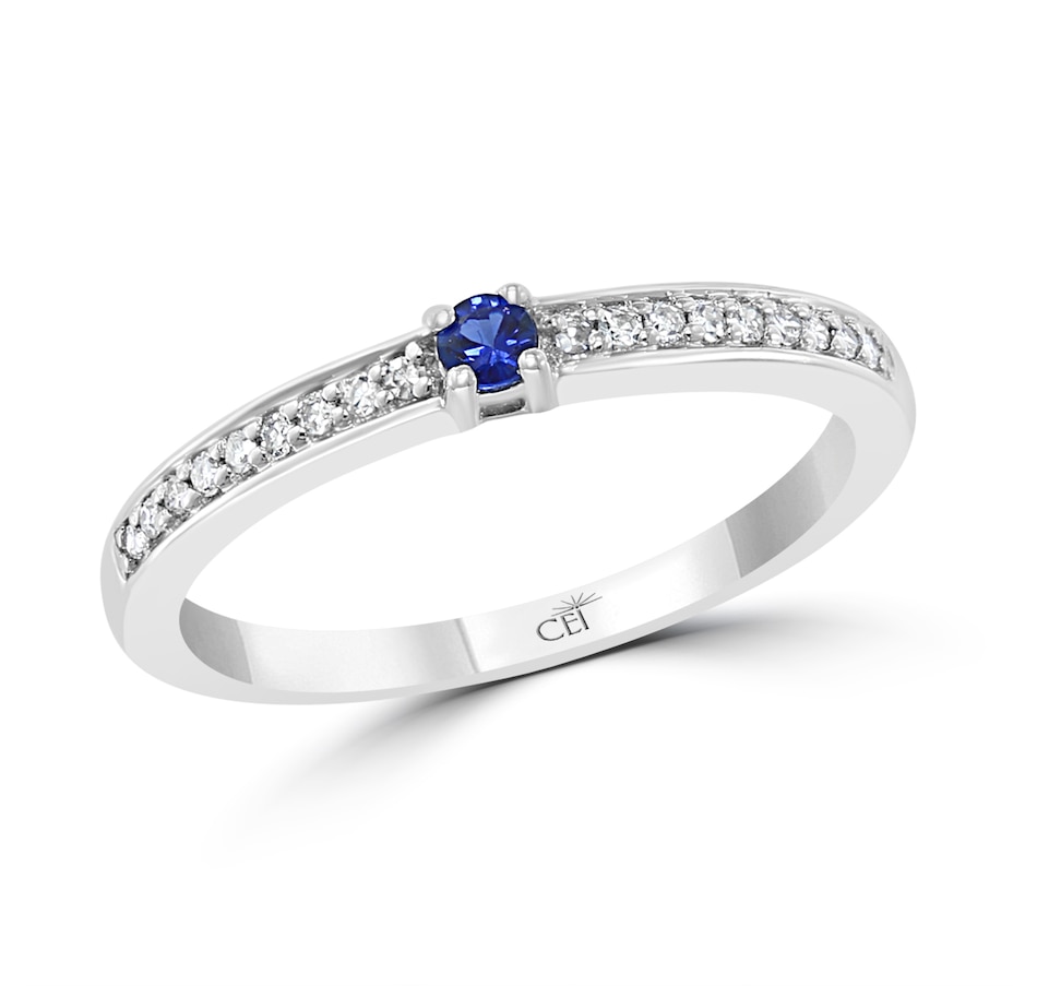 Image 732884.jpg, Product 732-884 / Price $699.99, EFFY 14K White Gold Diamond & Natural Sapphire Band Ring from Effy Jewellery on TSC.ca's Jewellery department