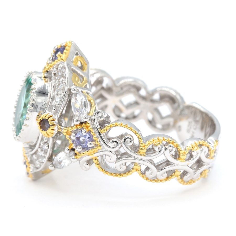 Image 732923_ALTMORE1.jpg, Product 732-923 / Price $299.99, Gems En Vogue Palladium Silver Duphin Apatite, Iolite and White Zircon Ring from Gems En Vogue on TSC.ca's Jewellery department