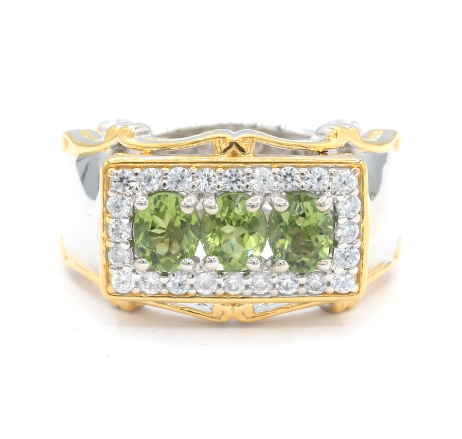 Image 732924.jpg, Product 732-924 / Price $369.99, Gems En Vogue Palladium Silver Green Tourmaline and White Zircon Ring from Gems En Vogue on TSC.ca's Jewellery department