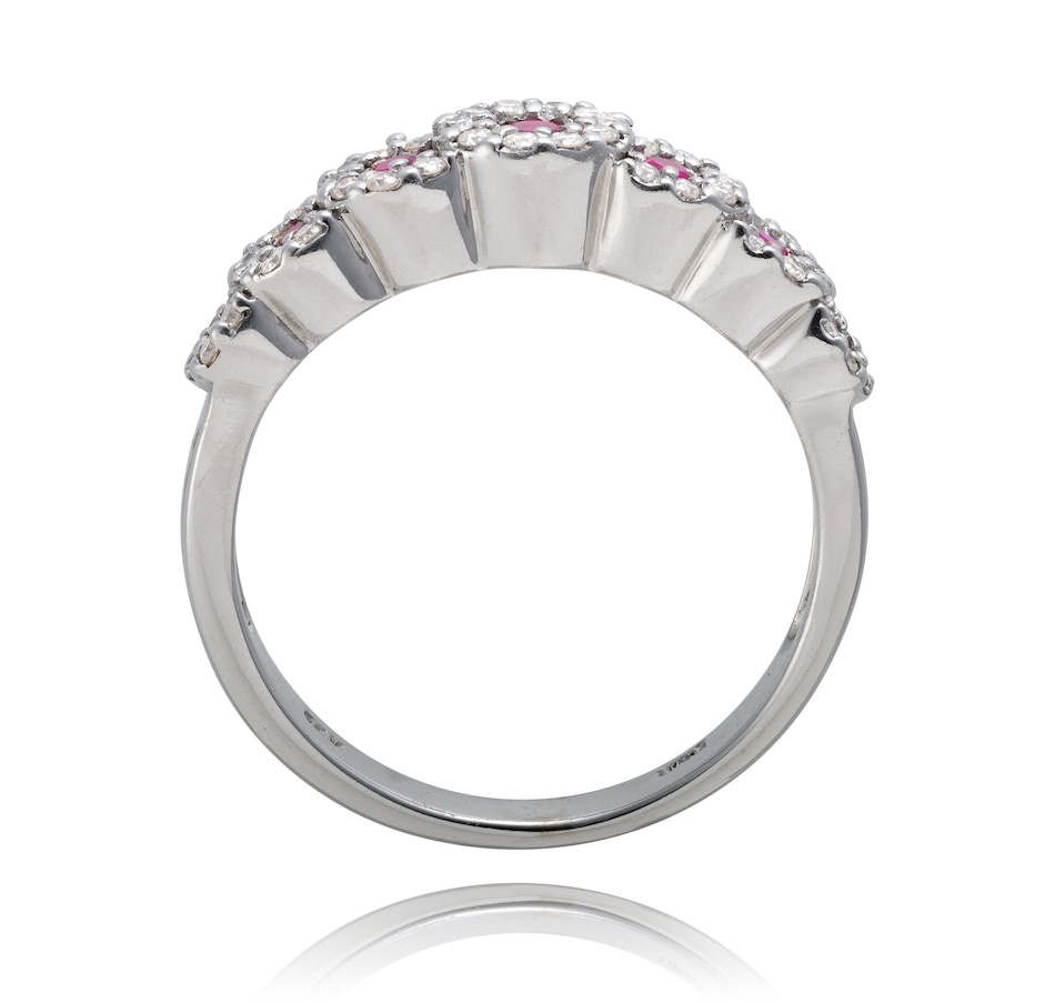 Image 732945_ALTMORE2.jpg, Product 732-945 / Price $1,195.00, 14KT White Gold Ruby and Diamond Graduated Halo Design Band Style Ring from Estate Originals on TSC.ca's Jewellery department
