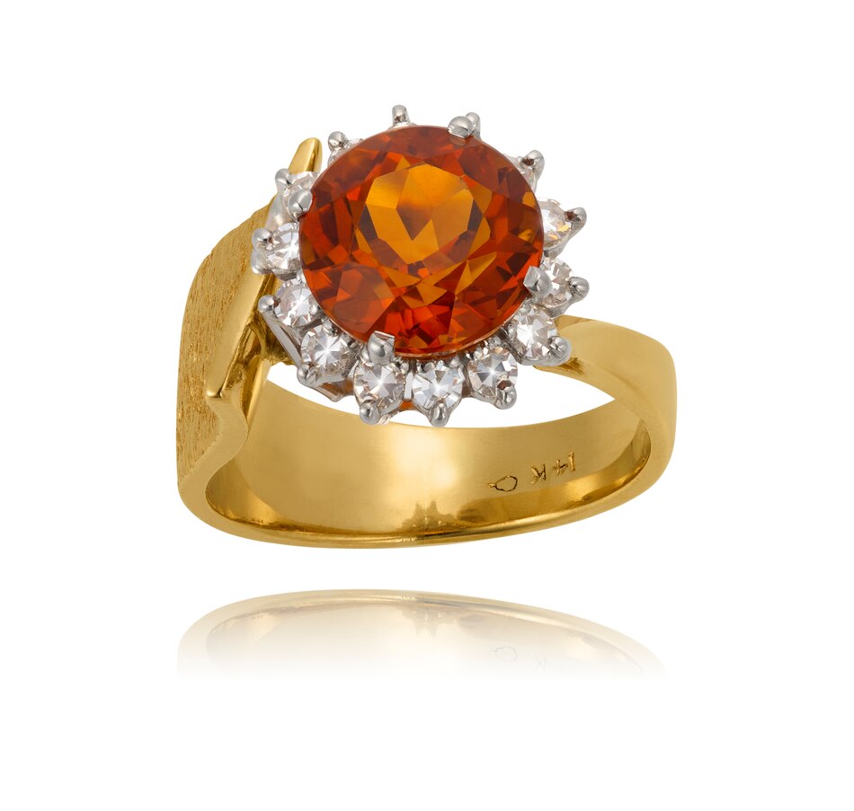 Image 732947_ALTMORE1.jpg, Product 732-947 / Price $1,495.00, 14KT Yellow and White Gold 2.70 Carat Citrine and Diamond Cluster Ring from Estate Originals on TSC.ca's Jewellery department