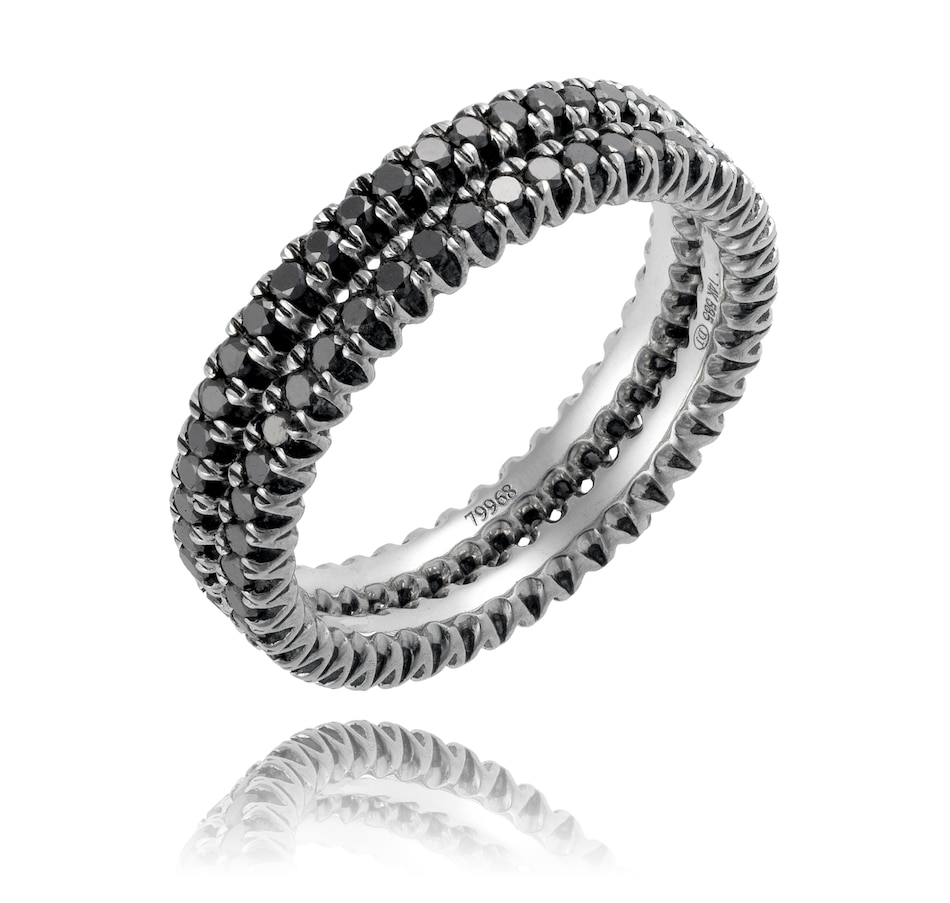Image 732962.jpg, Product 732-962 / Price $1,695.00, Set of Two 14KT White Gold Black Diamond Eternity Stacking Bands from Estate Originals on TSC.ca's Jewellery department
