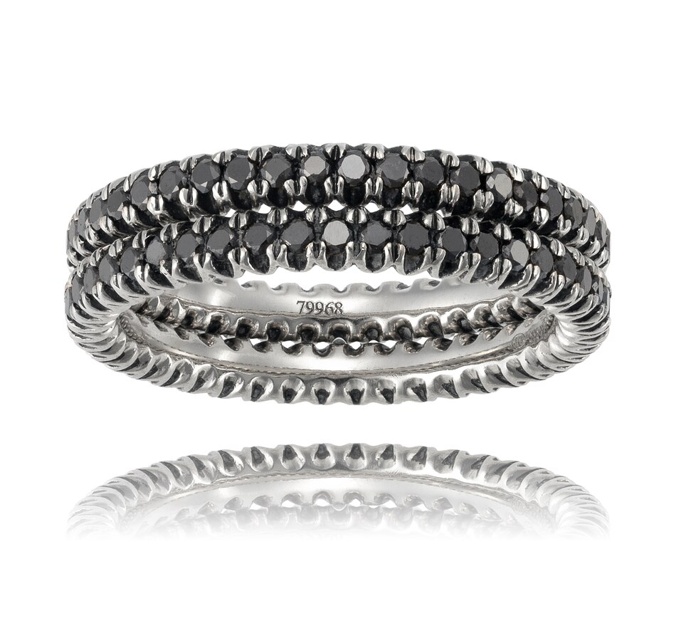 Image 732962_ALTMORE1.jpg, Product 732-962 / Price $1,695.00, Set of Two 14KT White Gold Black Diamond Eternity Stacking Bands from Estate Originals on TSC.ca's Jewellery department