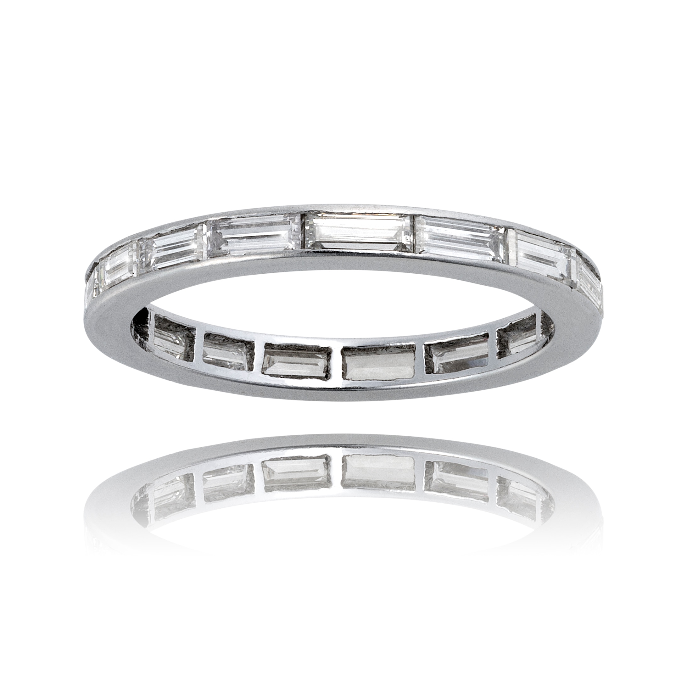 Platinum on sale baguette band