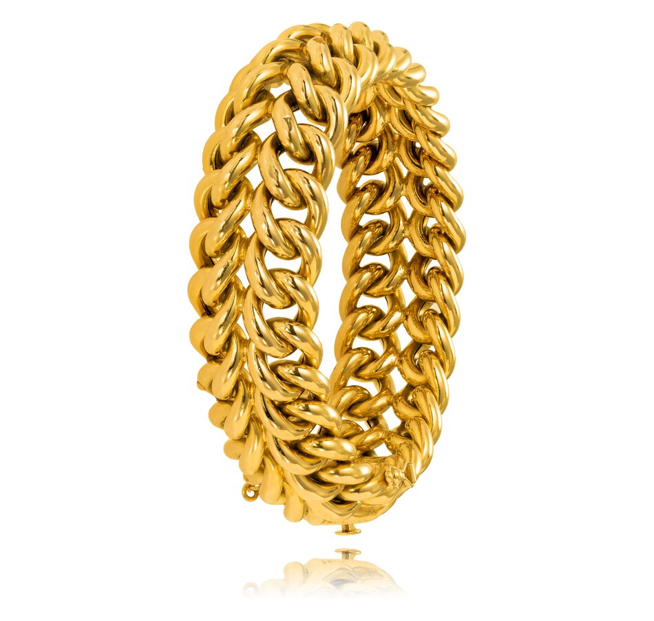 Image 732991.jpg, Product 732-991 / Price $4,695.00, 18KT Yellow Gold Fancy Hollow Double Curb Link Bracelet from Estate Originals on TSC.ca's Jewellery department
